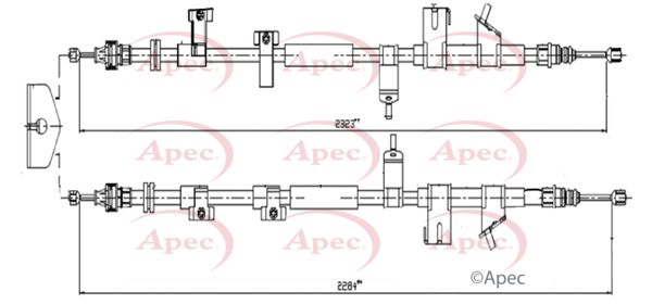 Apec CAB1671 Cable Pull, parking brake - 1