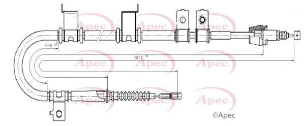 Apec CAB1674 Cable Pull, parking brake - 1
