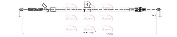 Apec CAB1675 Cable Pull, parking brake - 1