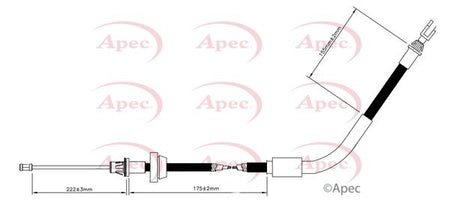 Apec CAB1680 Cable Pull, parking brake - 1