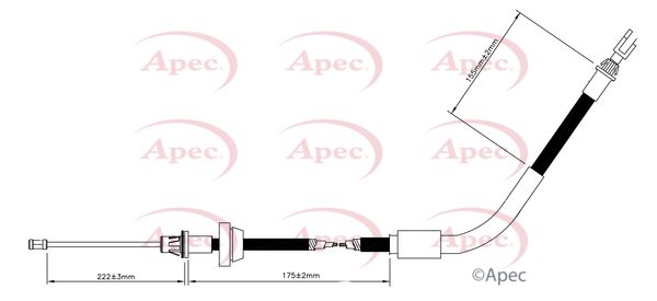 Apec CAB1680 Cable Pull, parking brake - 1