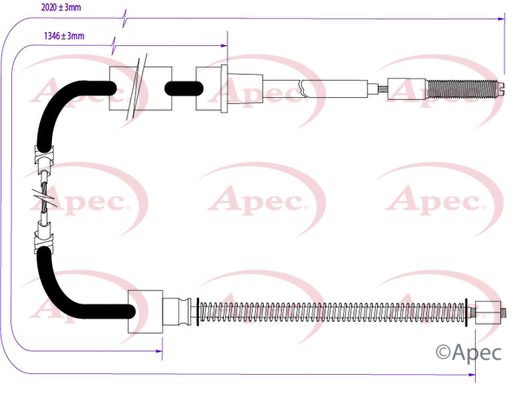 Apec CAB1685 Cable Pull, parking brake - 1
