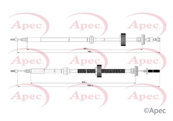 Apec CAB1693 Cable Pull, parking brake - 1