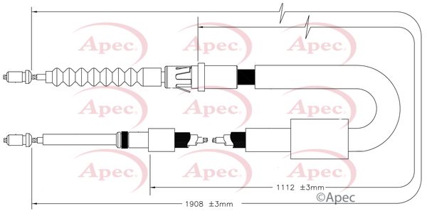 Apec CAB1742 Cable Pull, parking brake - 1