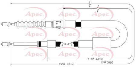 Apec CAB1742 Cable Pull, parking brake - 1