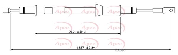 Apec CAB1746 Cable Pull, parking brake - 1