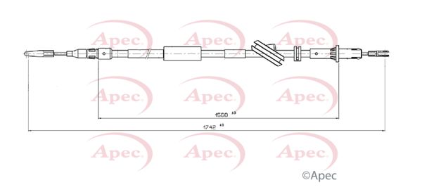 Apec CAB1747 Cable Pull, parking brake - 1