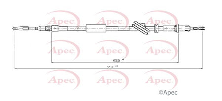 Apec CAB1747 Cable Pull, parking brake - 1