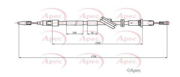 Apec CAB1748 Cable Pull, parking brake - 1