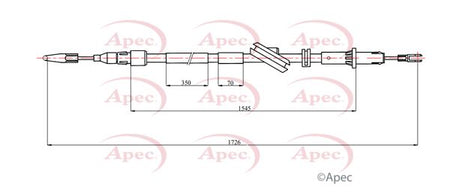 Apec CAB1748 Cable Pull, parking brake - 1