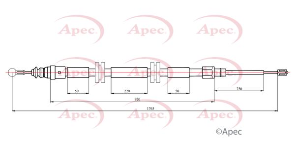 Apec CAB1749 Cable Pull, parking brake - 1