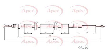 Apec CAB1749 Cable Pull, parking brake - 1