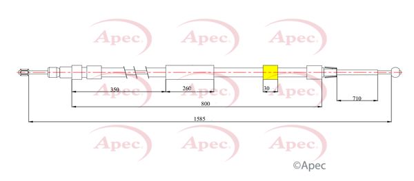 Apec CAB1751 Cable Pull, parking brake - 1