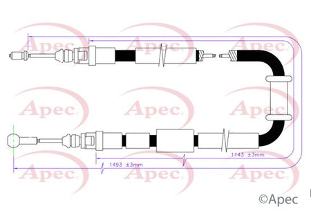 Apec CAB1755 Cable Pull, parking brake - 1