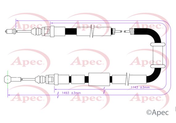 Apec CAB1755 Cable Pull, parking brake - 1