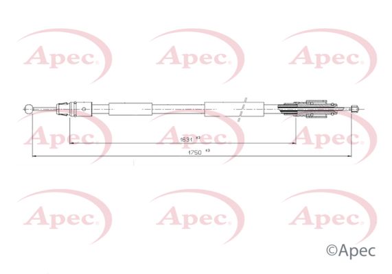 Apec CAB1758 Cable Pull, parking brake - 1