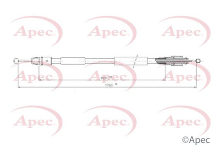 Apec CAB1758 Cable Pull, parking brake - 1