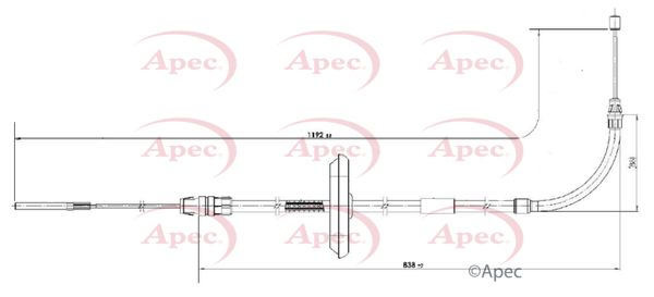 Apec CAB1797 Cable Pull, parking brake - 1