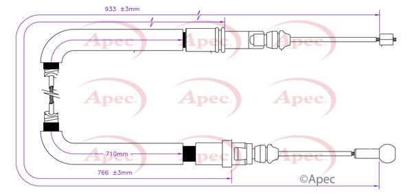 Apec CAB1812 Cable Pull, parking brake - 1