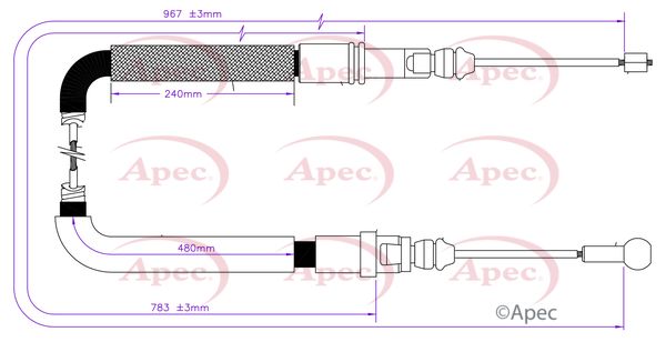 Apec CAB1813 Cable Pull, parking brake - 1