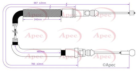 Apec CAB1813 Cable Pull, parking brake - 1