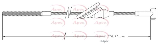 Apec CAB1814 Cable Pull, parking brake - 1