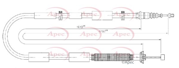 Apec CAB1842 Cable Pull, parking brake - 1