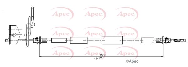 Apec CAB1843 Cable Pull, parking brake - 1