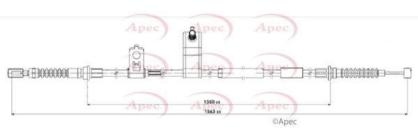 Apec CAB1860 Cable Pull, parking brake - 1