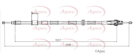 Apec CAB1864 Cable Pull, parking brake - 1