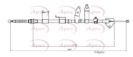 Apec CAB1865 Cable Pull, parking brake - 1