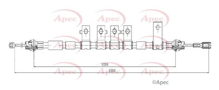 Apec CAB1866 Cable Pull, parking brake - 1