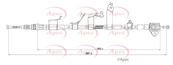 Apec CAB1868 Cable Pull, parking brake - 1