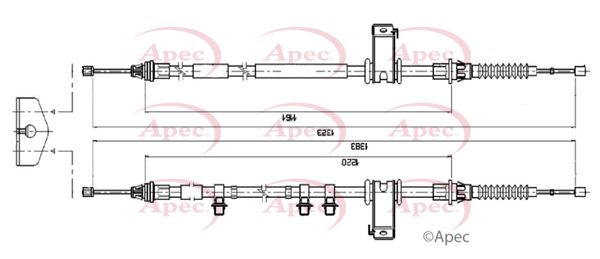 Apec CAB1869 Cable Pull, parking brake - 1