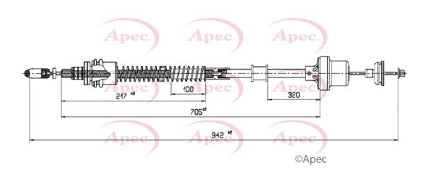 Apec CAB5023 Cable Pull, clutch control - 1