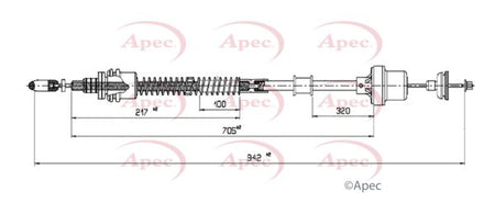 Apec CAB5023 Cable Pull, clutch control - 1