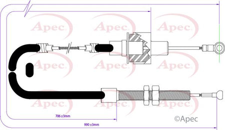 Apec CAB5025 Cable Pull, clutch control - 1