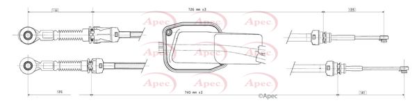 Apec CAB7019 Cable Pull, manual transmission - 1