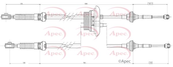 Apec CAB7021 Cable Pull, manual transmission - 1