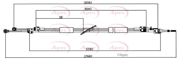 Apec CAB7033 Cable Pull, manual transmission - 1