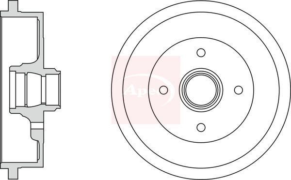 Apec DRM9154 Brake Drum - 1
