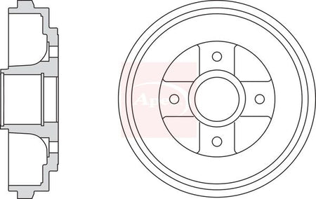 Apec DRM9201 Brake Drum - 1