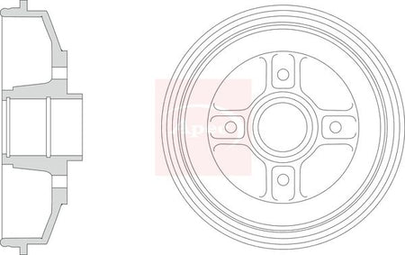 Apec DRM9205 Brake Drum - 1