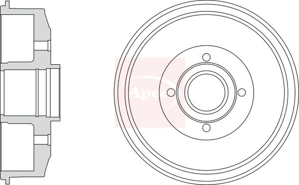 Apec DRM9209 Brake Drum - 1