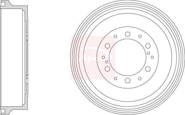 Apec DRM9212 Brake Drum - 1