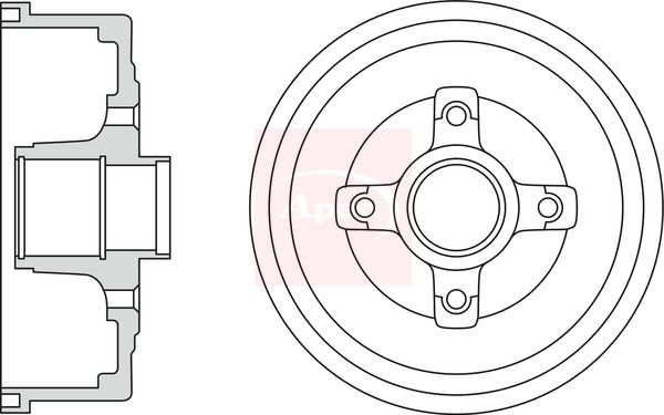 Apec DRM9924 Brake Drum - 1