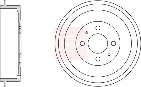 Apec DRM9976 Brake Drum - 1