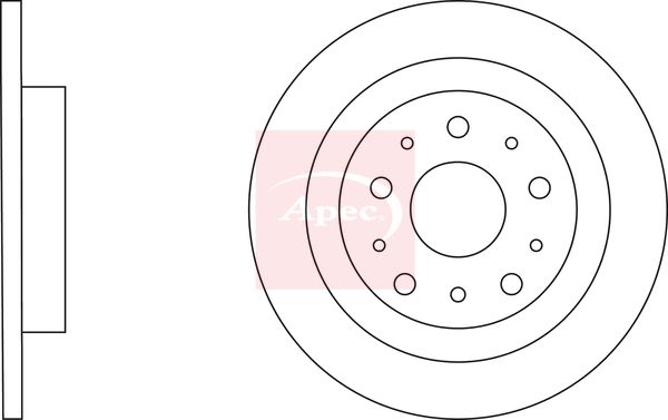 Apec DSK3174 Brake Disc - 1