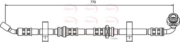Apec HOS3344 Brake Hose - 1