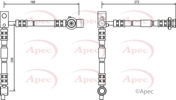 Apec HOS3519 Brake Hose - 1